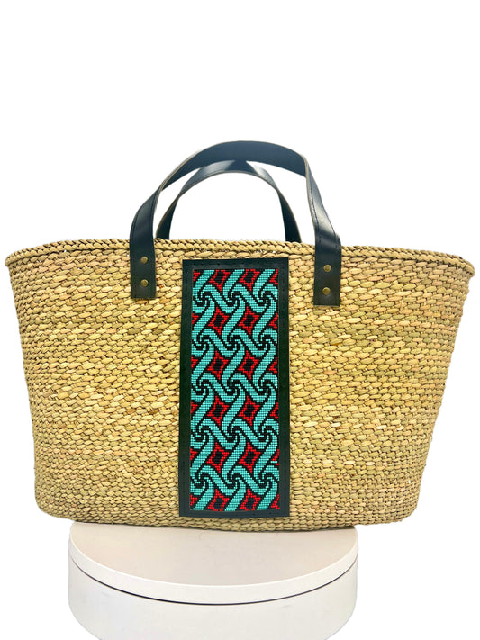 Neema Handwoven Basket Bag, beach bag, basket bag, african basket, tote bag, market basket