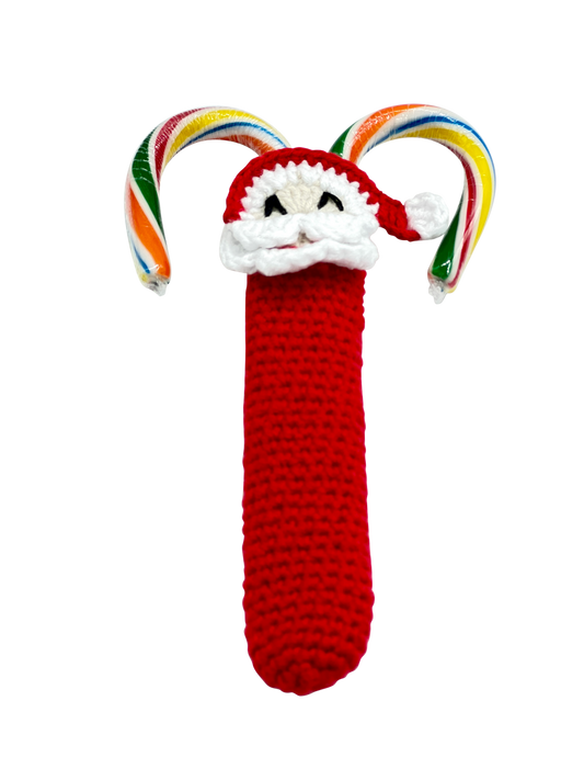 Red Christmas reindeer candy cane holder - table place holder - bookmark - Xmas Eve box filler stocking filler idea