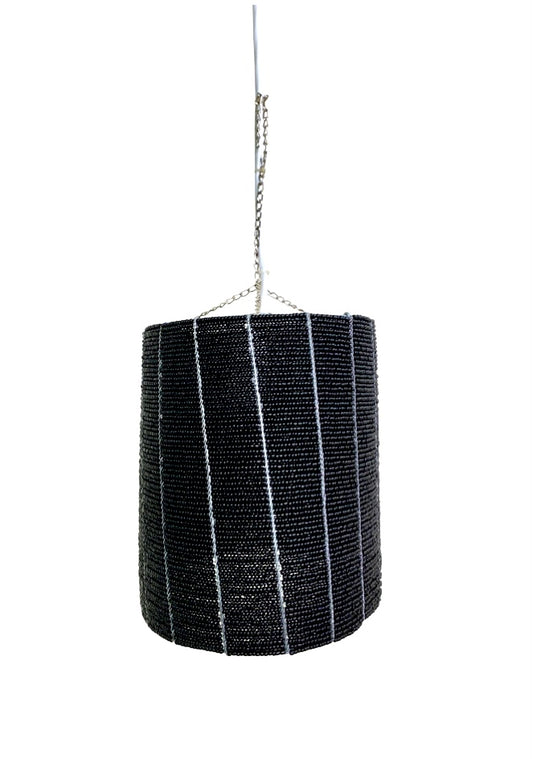 Artisan Beaded Light Pendant-Black