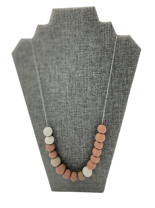 Monochrome Chunky Terracotta Beads Necklace