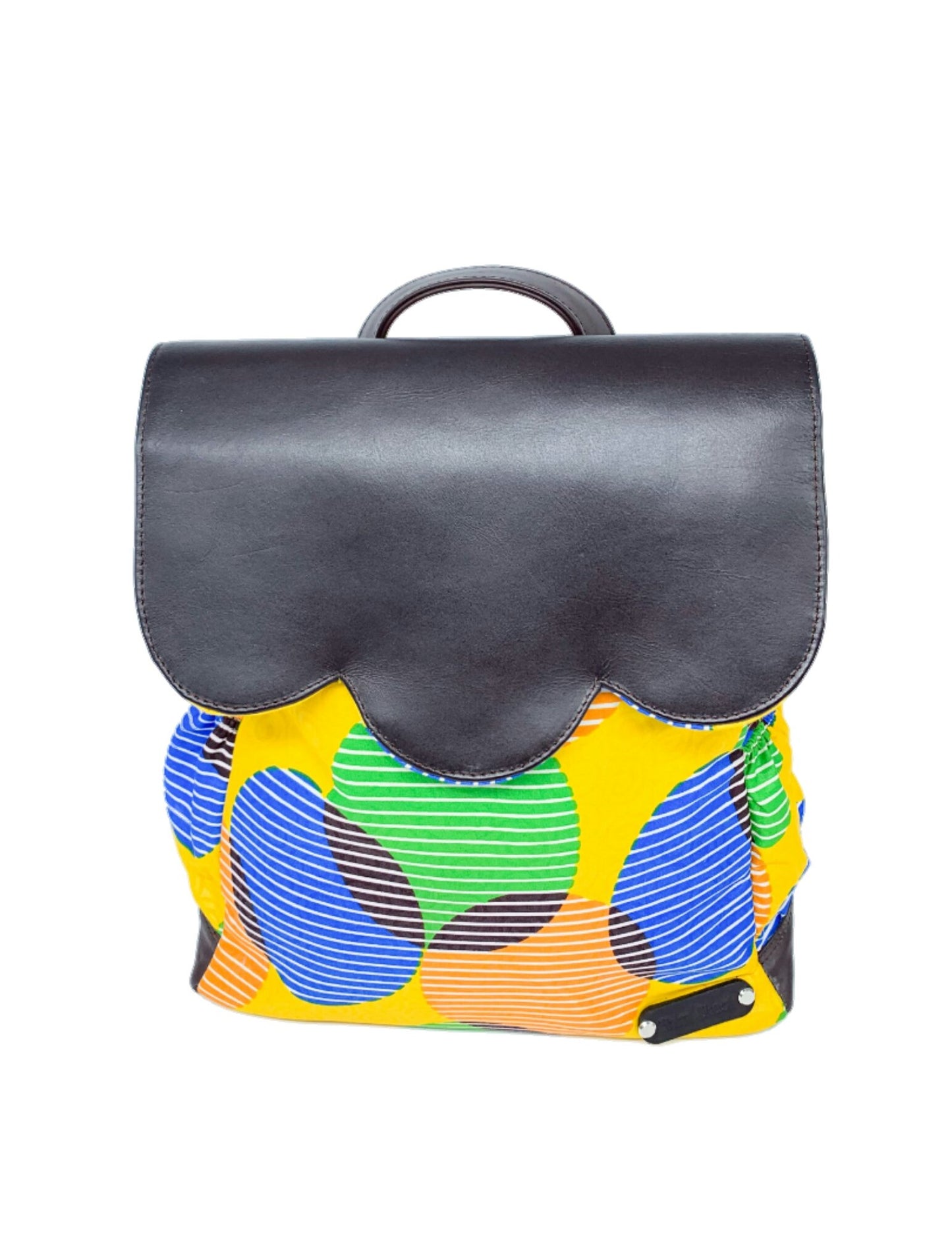 Bea Handcrafted Ankara Leather flap Backpack: Boho Style with Plenty of Room for Adventure