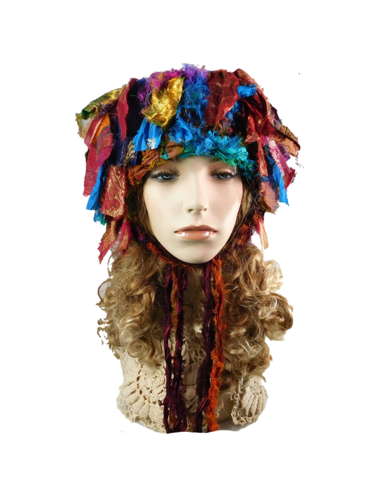 100% Handmade felted hat  made with recycled materials