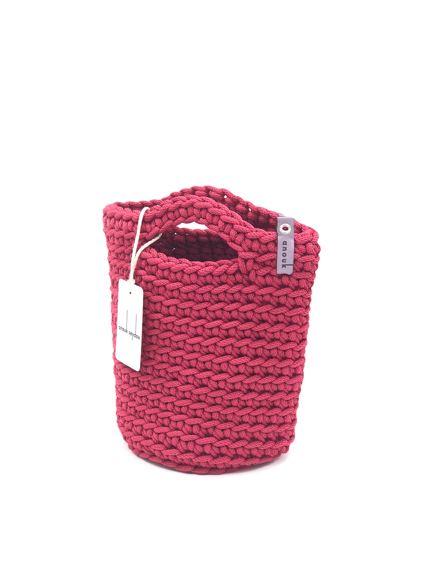 Tote Bag Scandinavian Style Raspberry Kiss Crochet Size MINI
