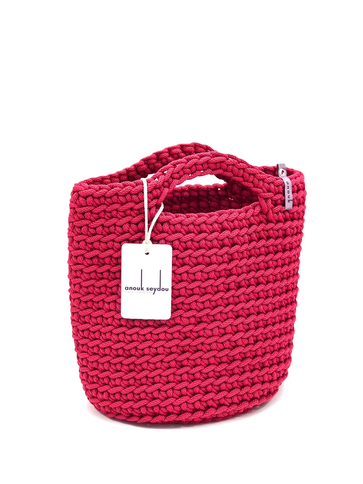 Scandinavian Style Handmade Crochet Tote Bag Raspberry Kiss