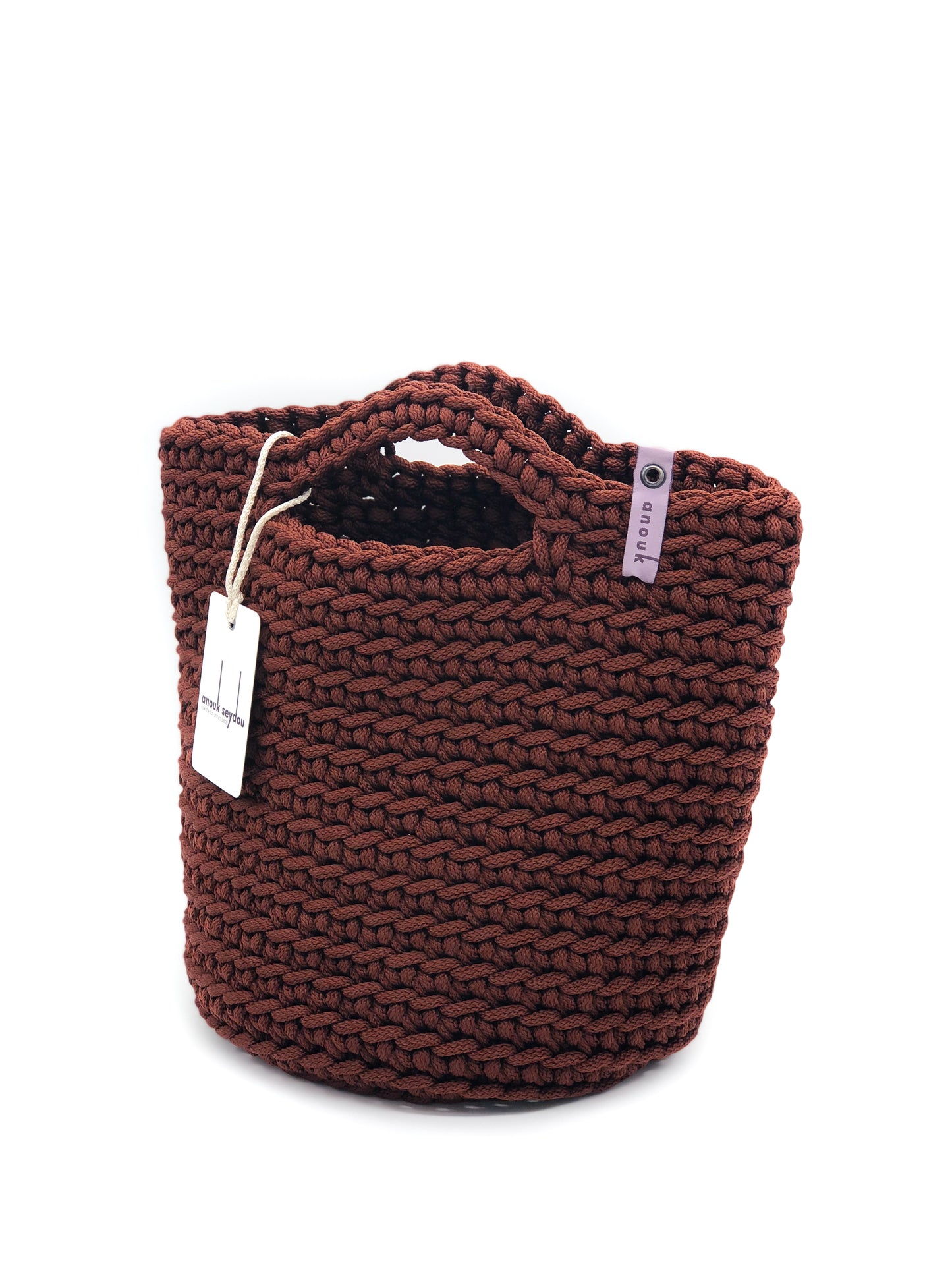 Scandinavian Style Handmade Crochet Tote Bag Short Handles Rioja