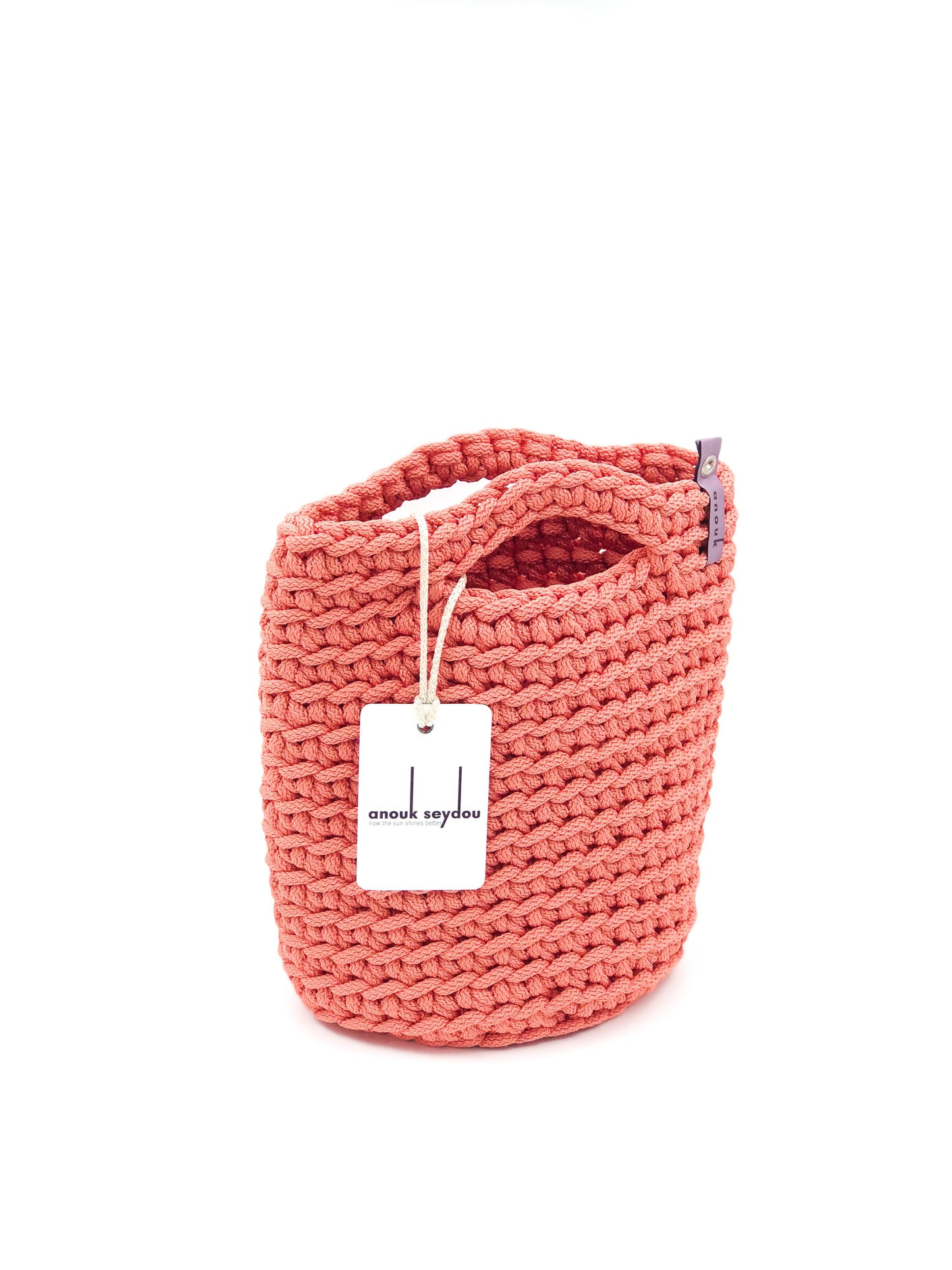 Tote Bag Scandinavian Style Salmon Crochet Size MINI