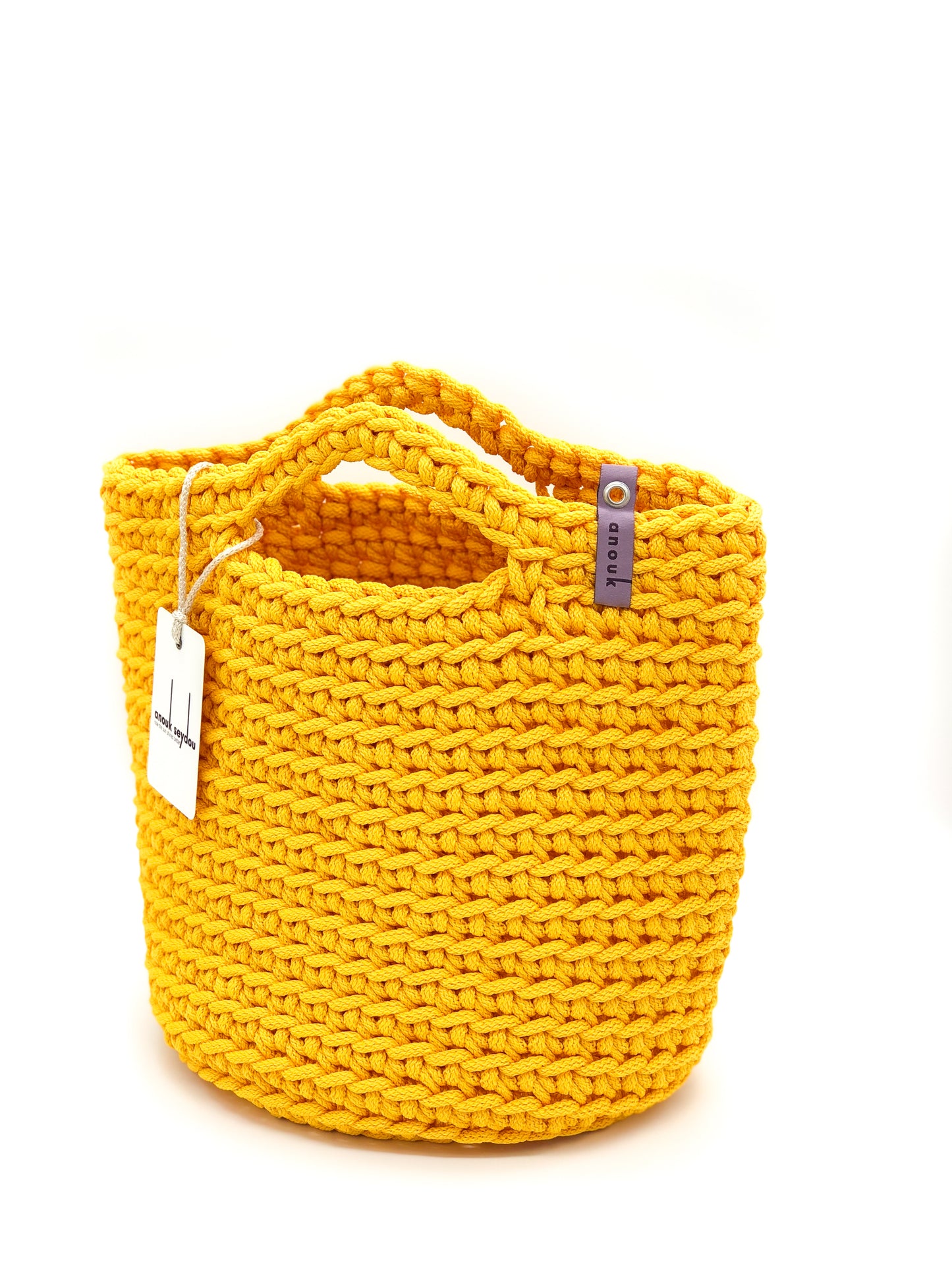 Scandinavian Style Handmade Crochet Tote Bag Sunflower