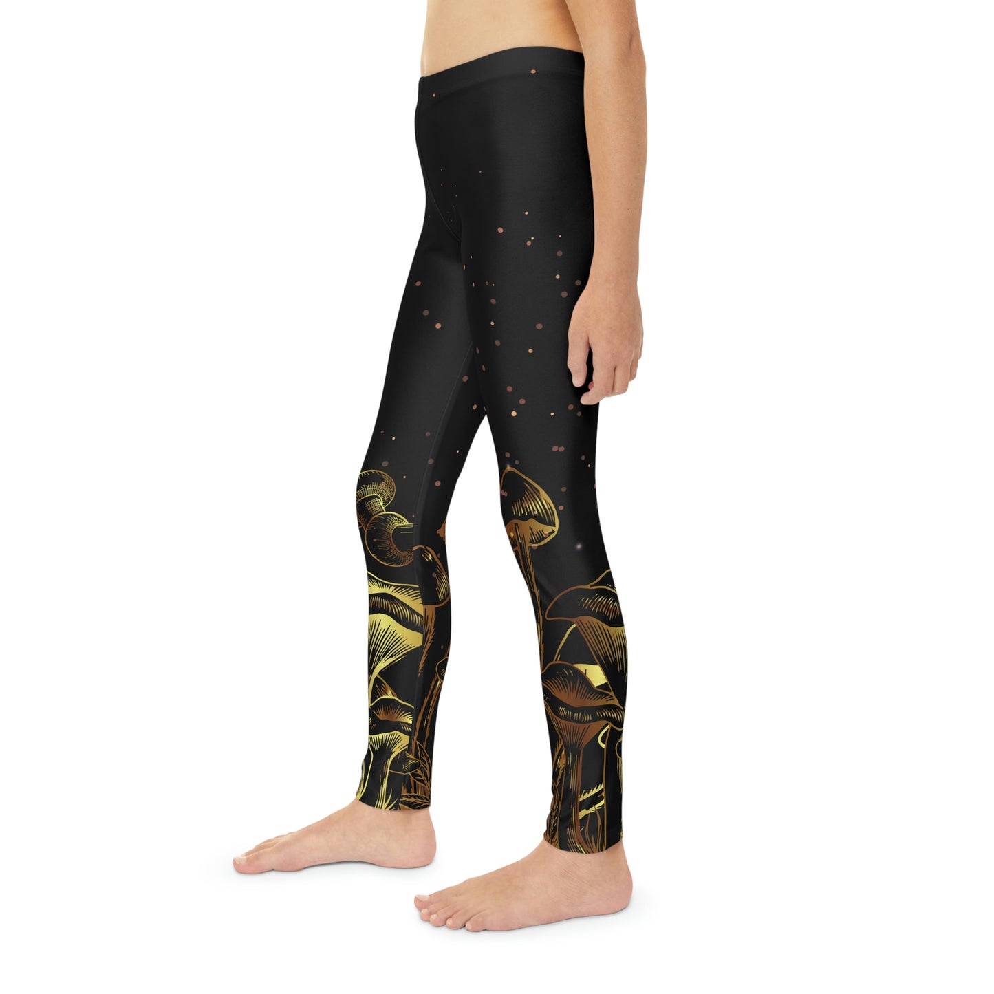 Magic Mushrooms cottagecore, Psychedelic Youth Leggings, One of a Kind - Kids Unique Workout Activewear tights , Daughter, Niece Christmas Gift