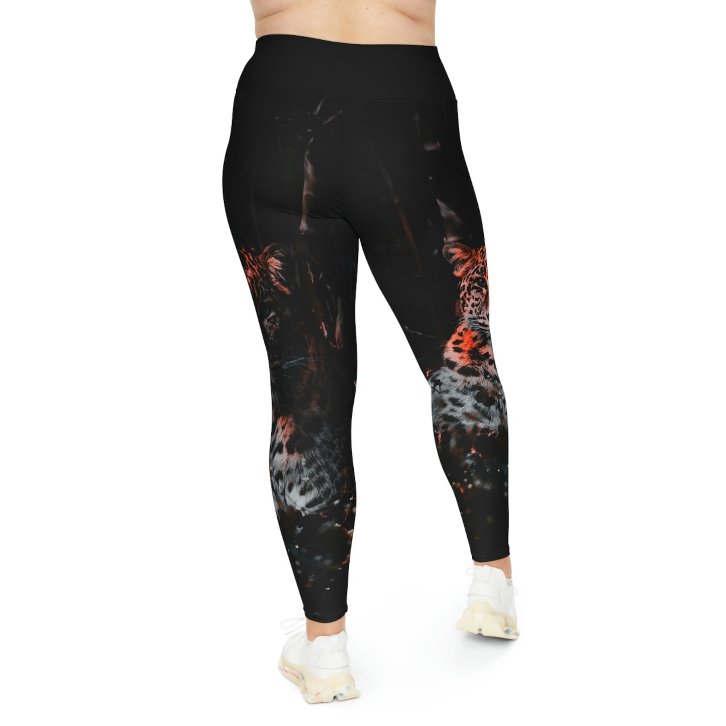 Plus Size Tiger Print Leggings, One of a Kind Gift - Workout Activewear  for Wife Fitness, Best Friend, mom and me tights Christmas Gift