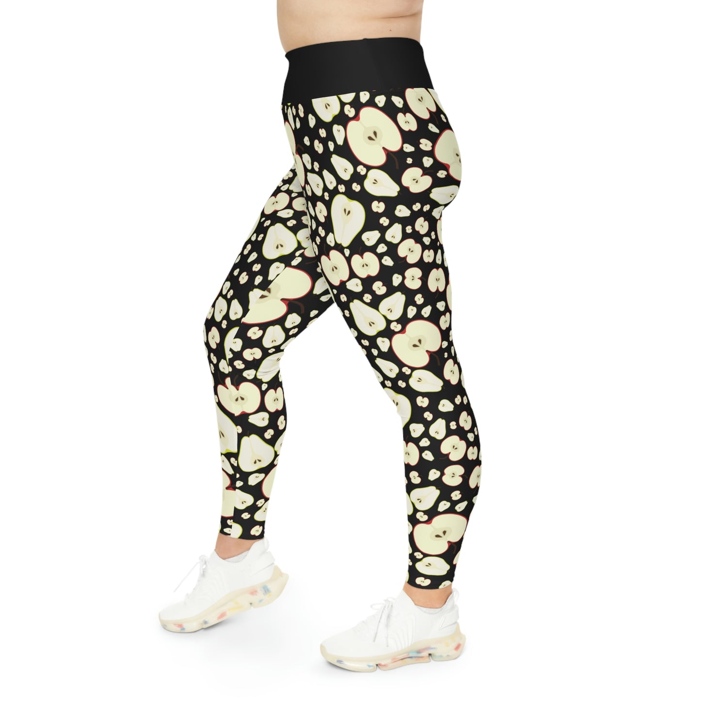 Apples Plus Size Leggings One of a Kind Gift - Unique Workout Activewear tights for Mom fitness, Mothers Day, Girlfriend Christmas Gift