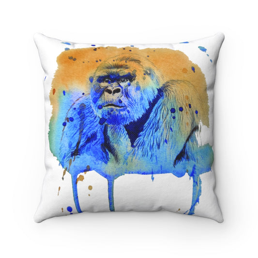 Gorilla Watercolor Spun Polyester Square Pillow