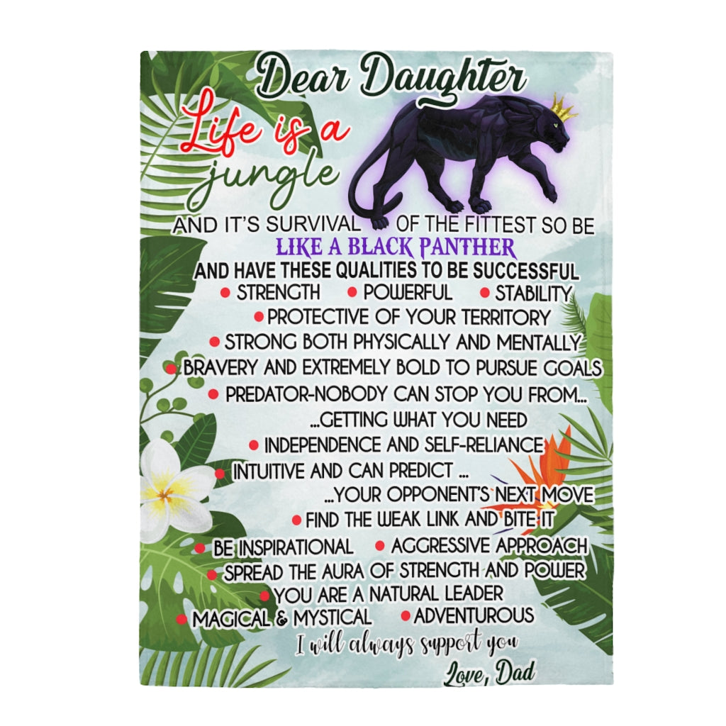 Be like a Black Panther Velveteen Plush Blanket (Daughter from Dad)
