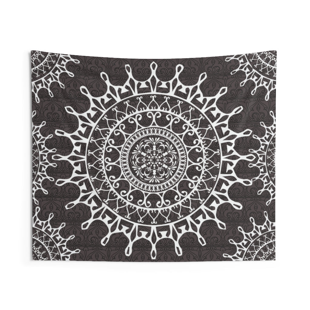 Black and White Mandala Indoor Wall Tapestries
