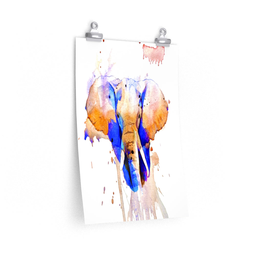 Elephant Watercolor Premium Matte vertical posters print