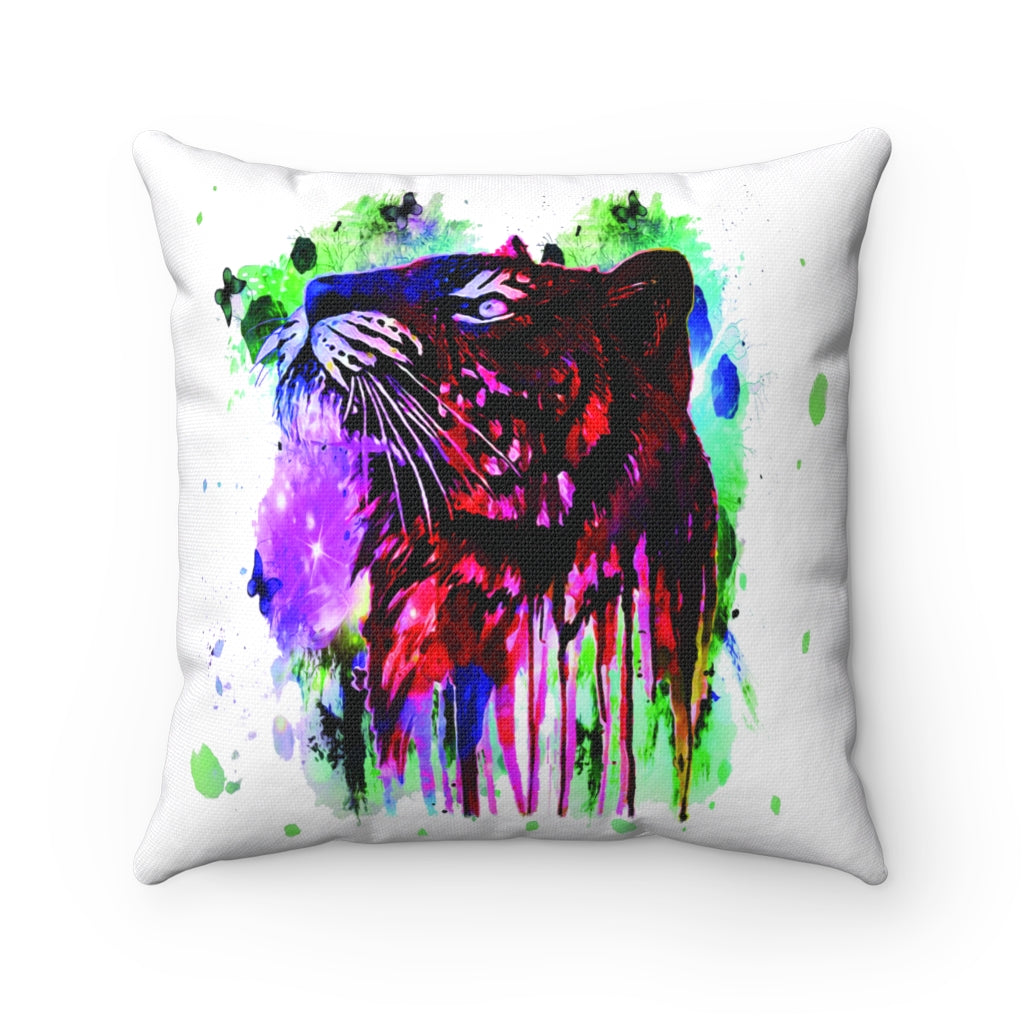 Tiger watercolor Spun Polyester Square Pillow
