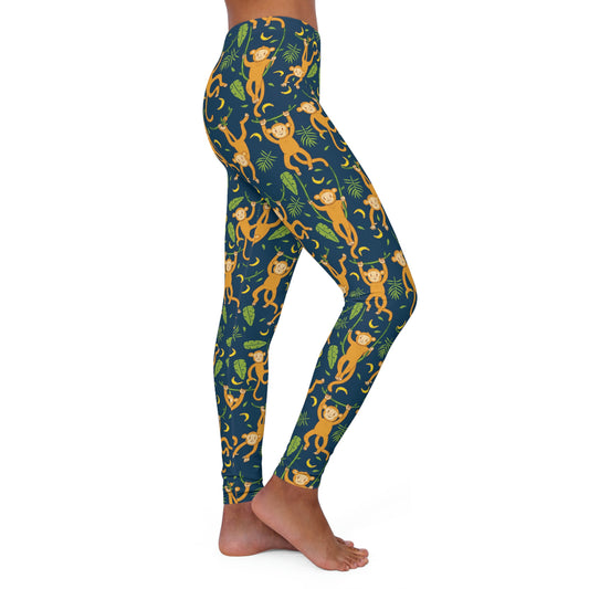 Monkey Safari Animal Kingdom  Women Leggings . One of a Kind Workout Activewear tights for Mothers Day, Girlfriend, Gift for Her