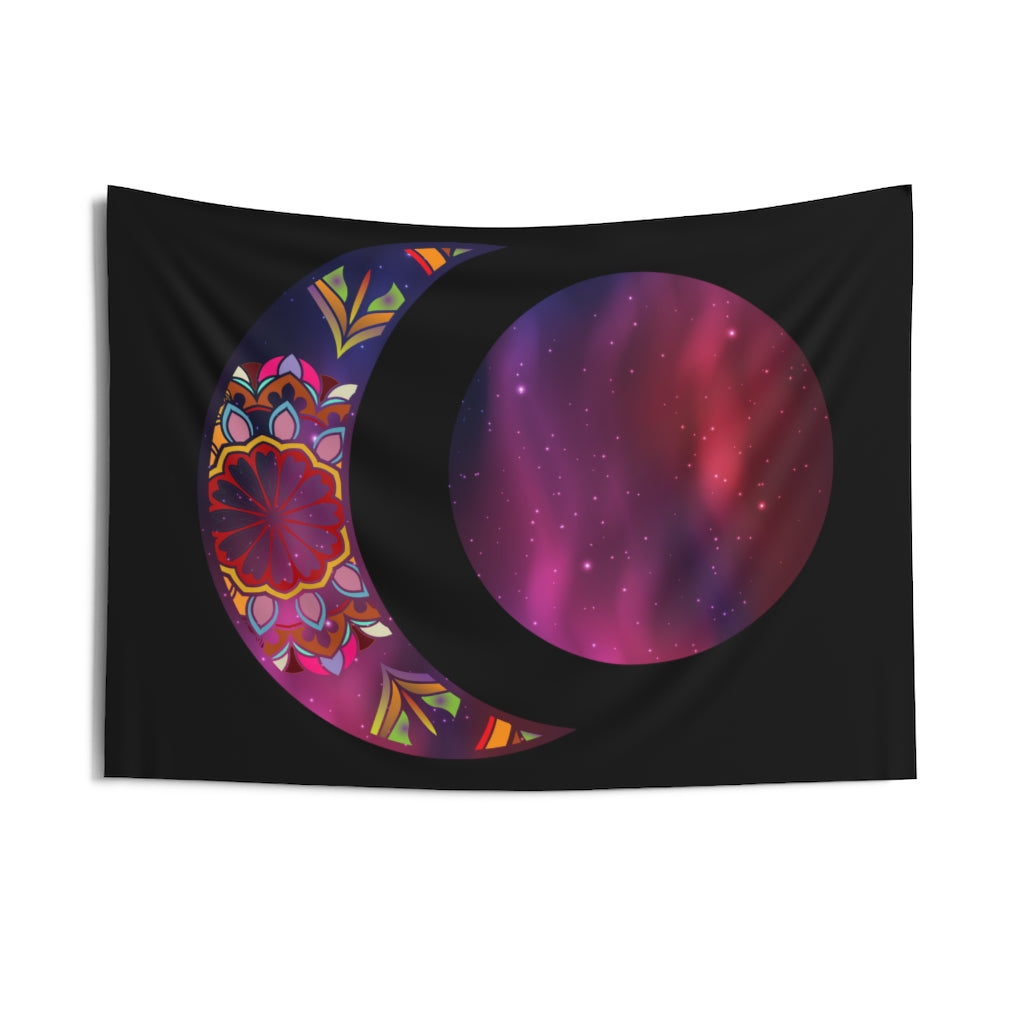 Moon Phase Tapestry Contemporary Home Decor . Galaxy Wall Hanging Art for Baby Nursery, Dorm room, Coastal Home . Housewarming Gift