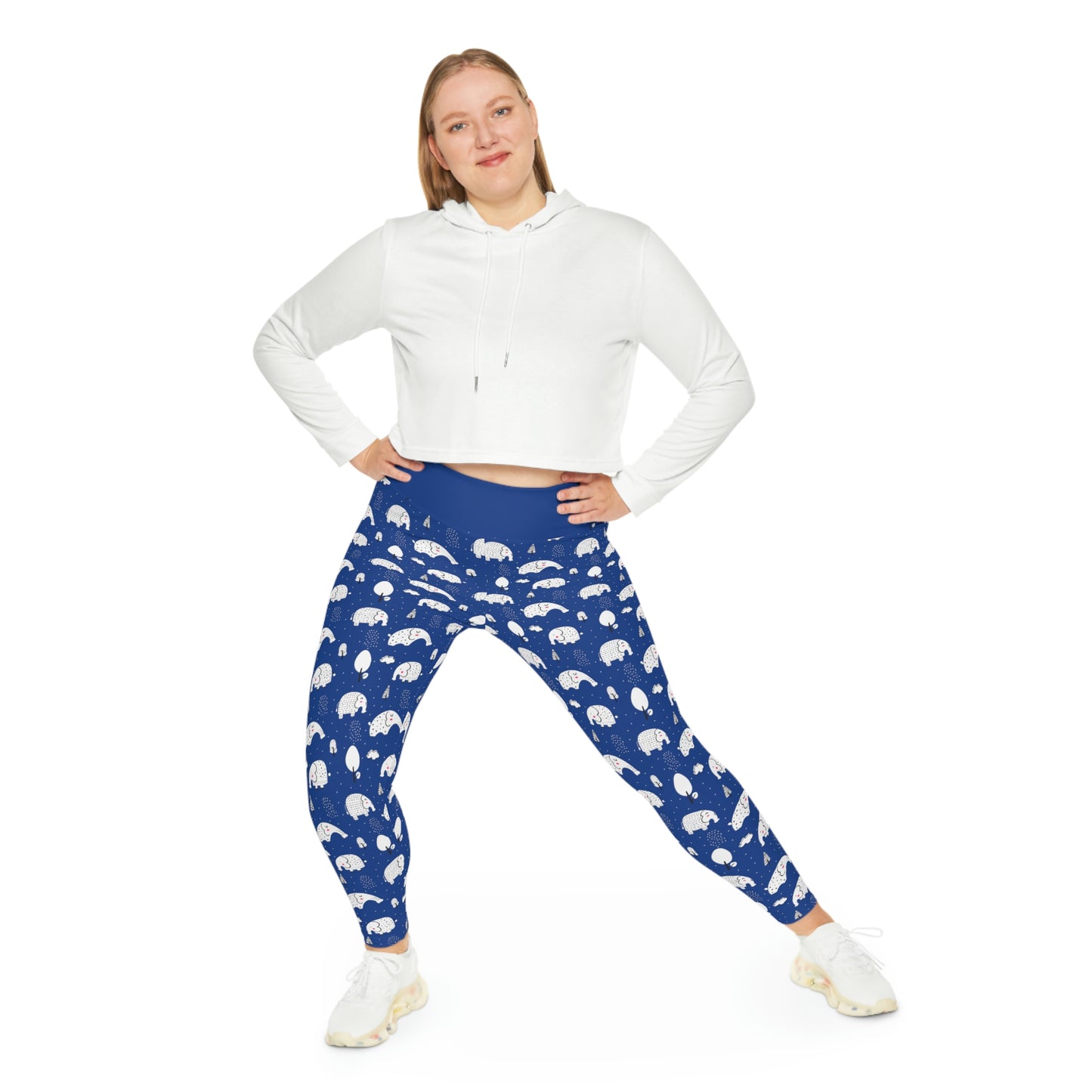 Elephant Safari Animal Plus Size Leggings One of a Kind Unique Workout Activewear tights for Mom fitness, Mothers Day, Girlfriend Christmas Gift