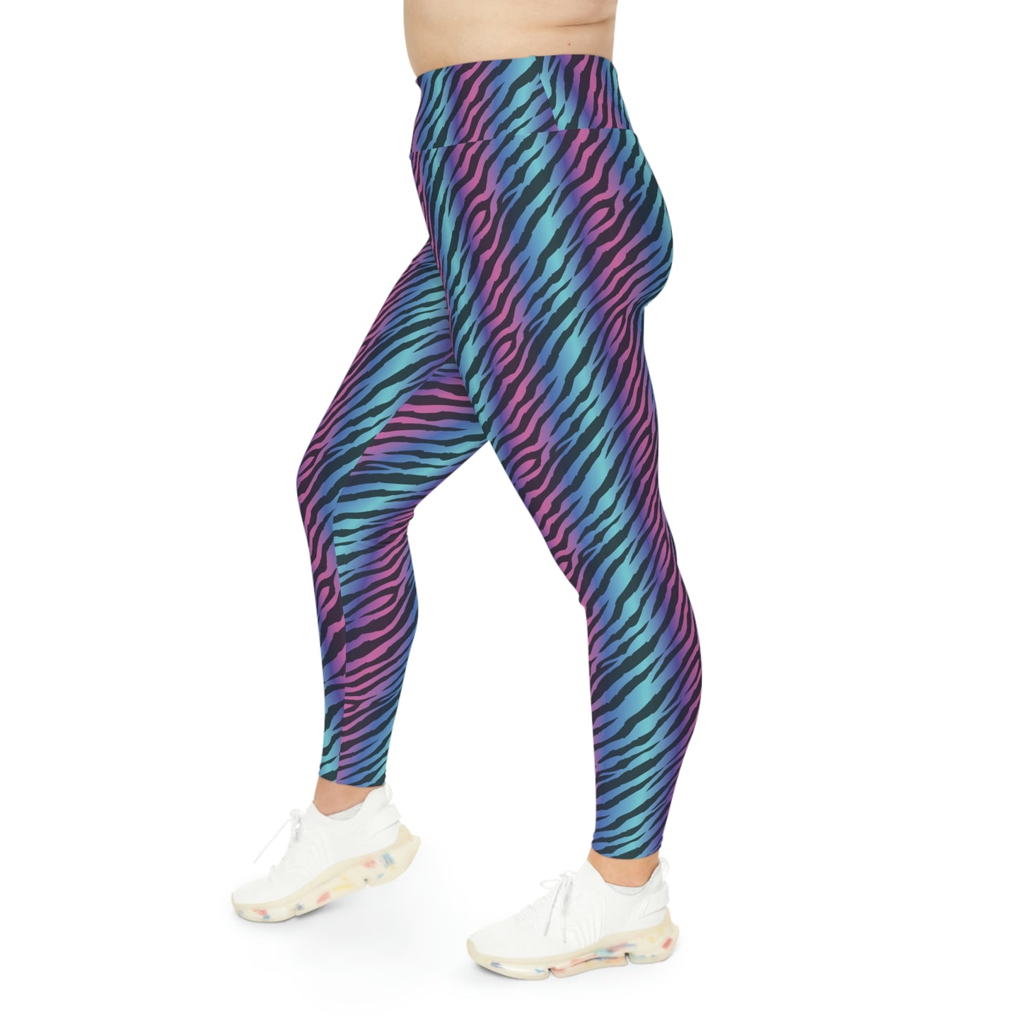 Zebra Print Plus Size Leggings One of a Kind Gift - Unique Workout Activewear tights for Mom fitness, Mothers Day, Girlfriend Christmas Gift