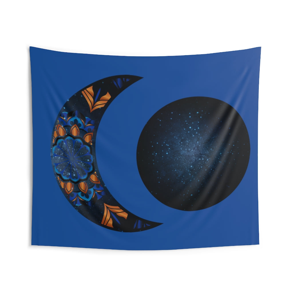 Crescent moon Phase Tapestry for Contemporary Home Decor, Wall Hanging Art for Baby Nursery, Dorm room, Coastal Home . Housewarming Gift