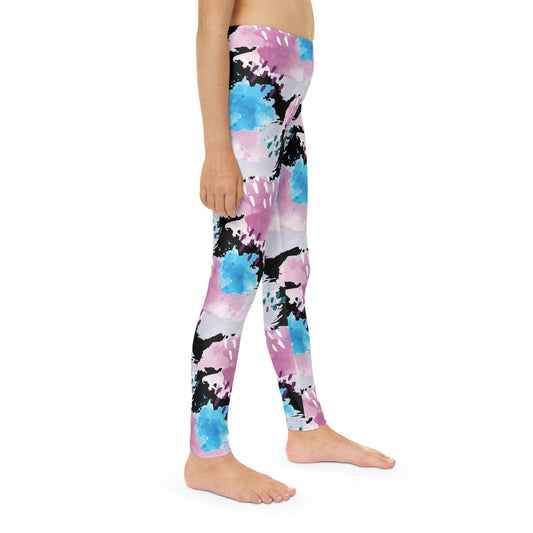 Abstract Cute Summer Youth Leggings, One of a Kind Gift - Workout Activewear tights for kids, Granddaughter, Niece Christmas Gift