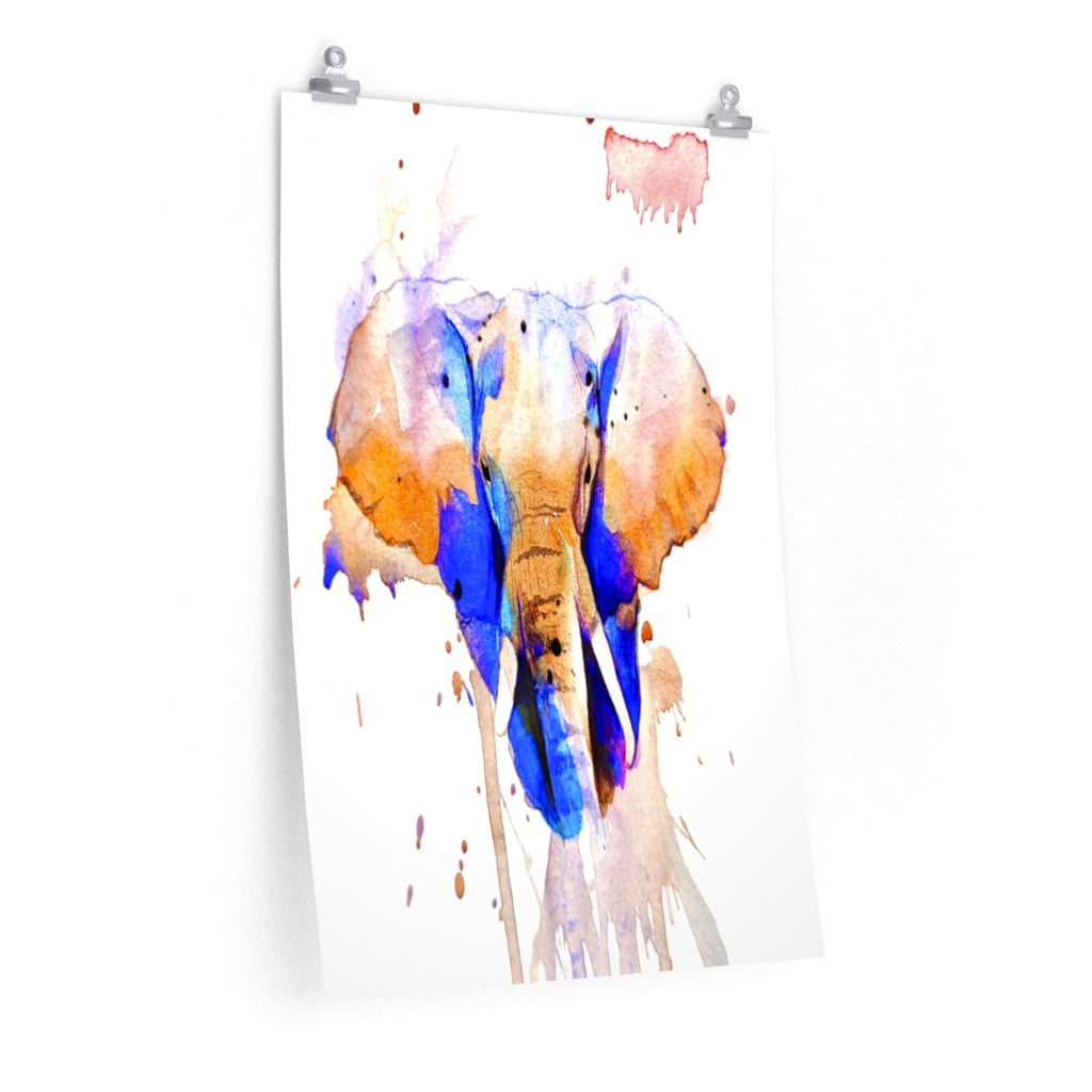 Elephant Watercolor Premium Matte vertical posters print