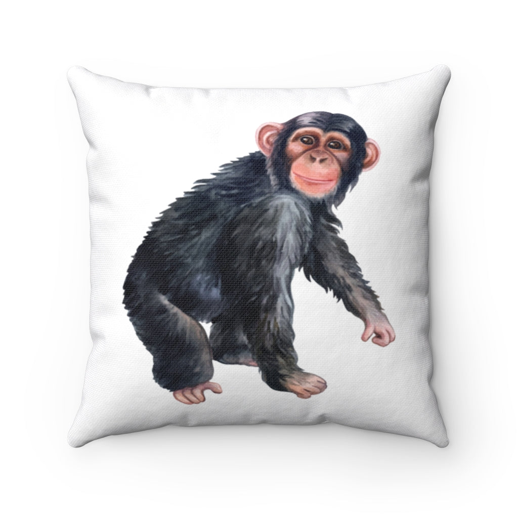 Monkey Spun Polyester Square Pillow