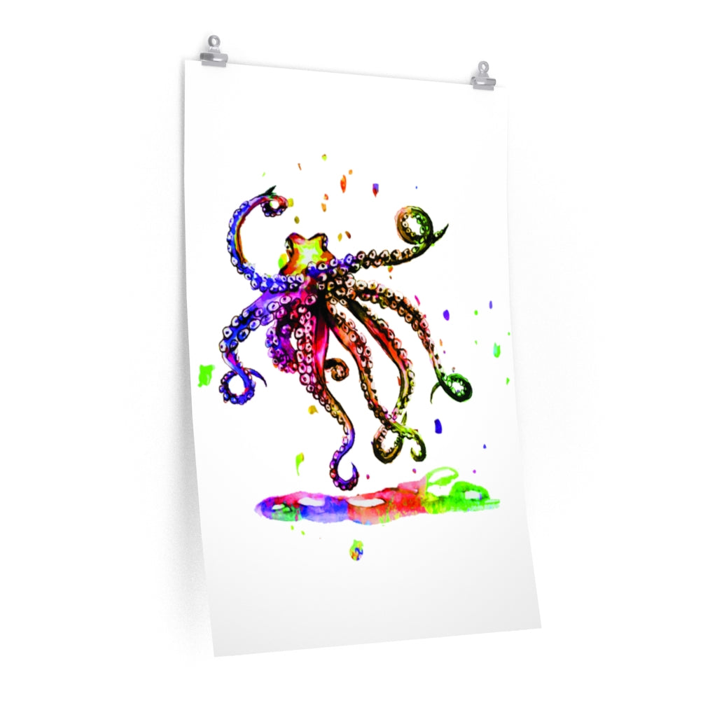 Octopus Watercolor Premium Matte vertical posters print
