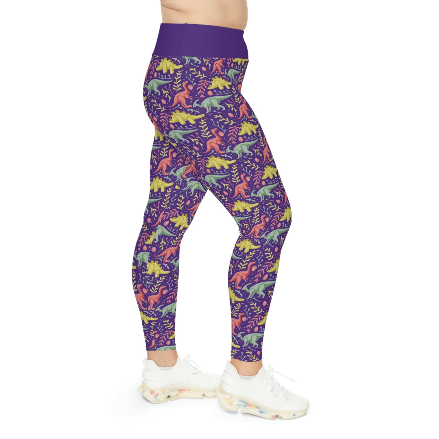 Plus Size Dinosaur Trex Jurassic Park Leggings, One of a Kind - Workout Activewear tights for Wife, Best Friend . Mothers Day or Christmas Gift