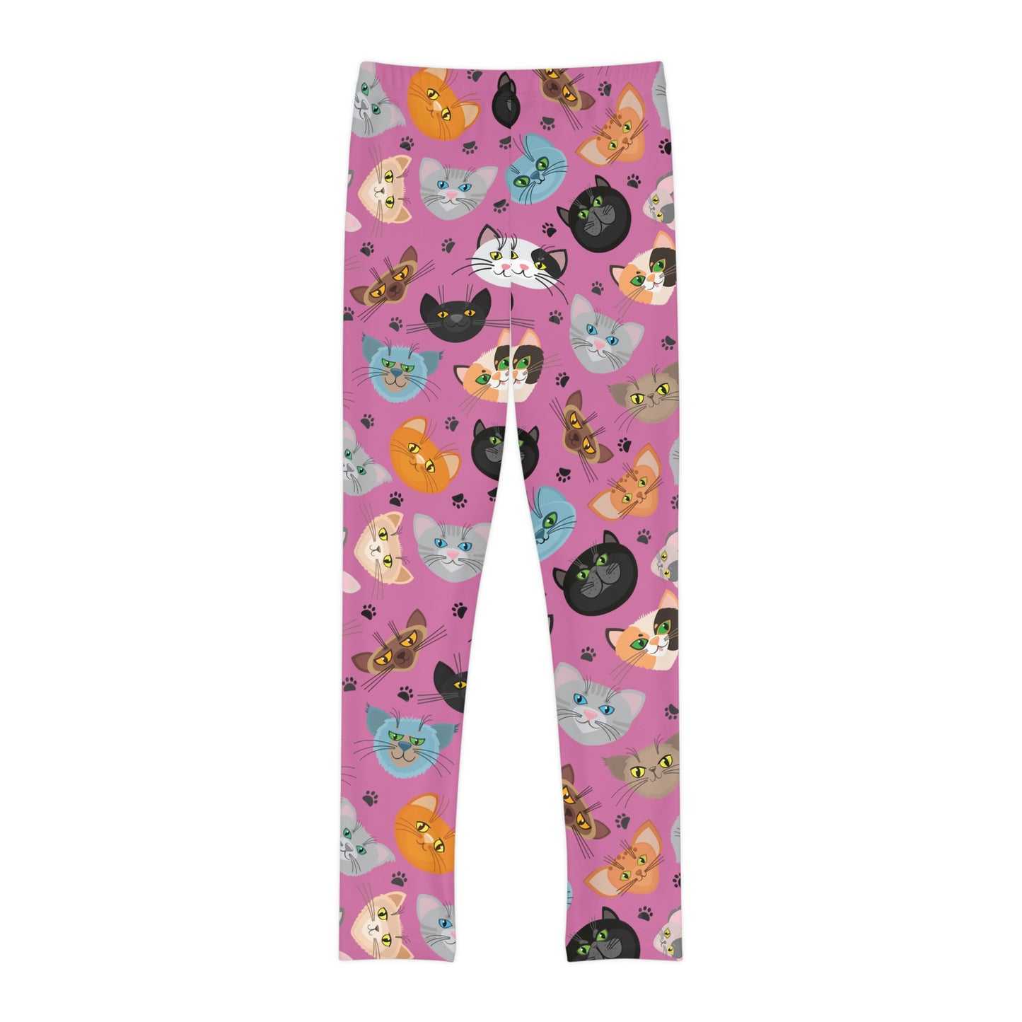 Cat Lovers Youth Leggings,  One of a Kind Gift - Unique Workout Activewear tights for  kids Fitness , Daughter, Niece  Christmas Gift