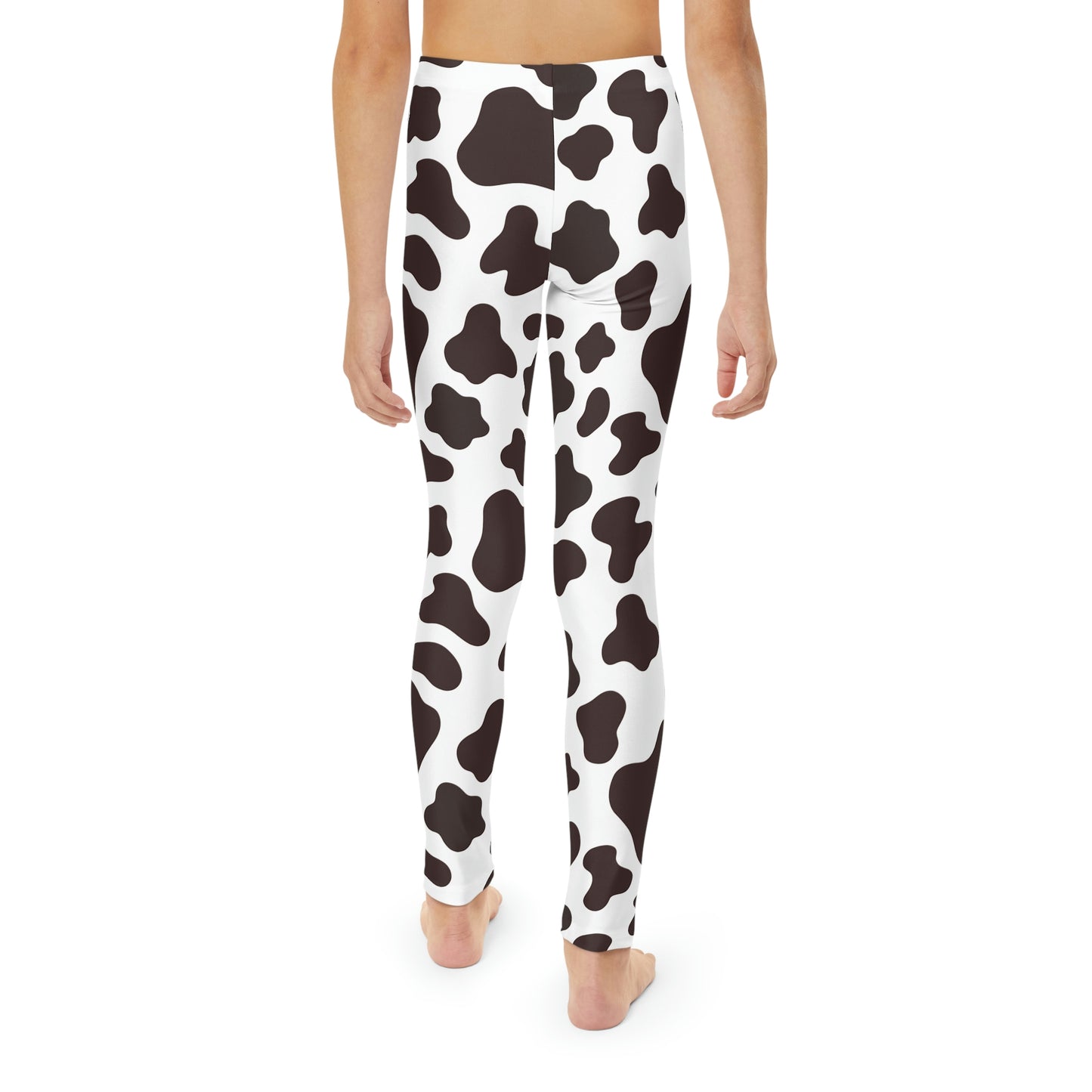 Cow Print Leggings , Cow Lovers Youth Full-Length Leggings