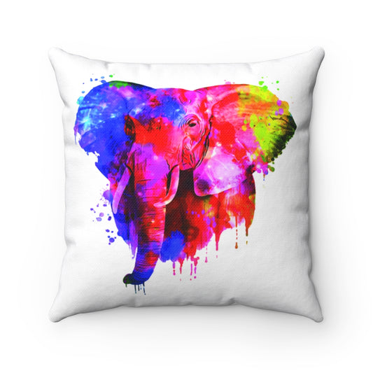 Elephant watercolor Spun Polyester Square Pillow