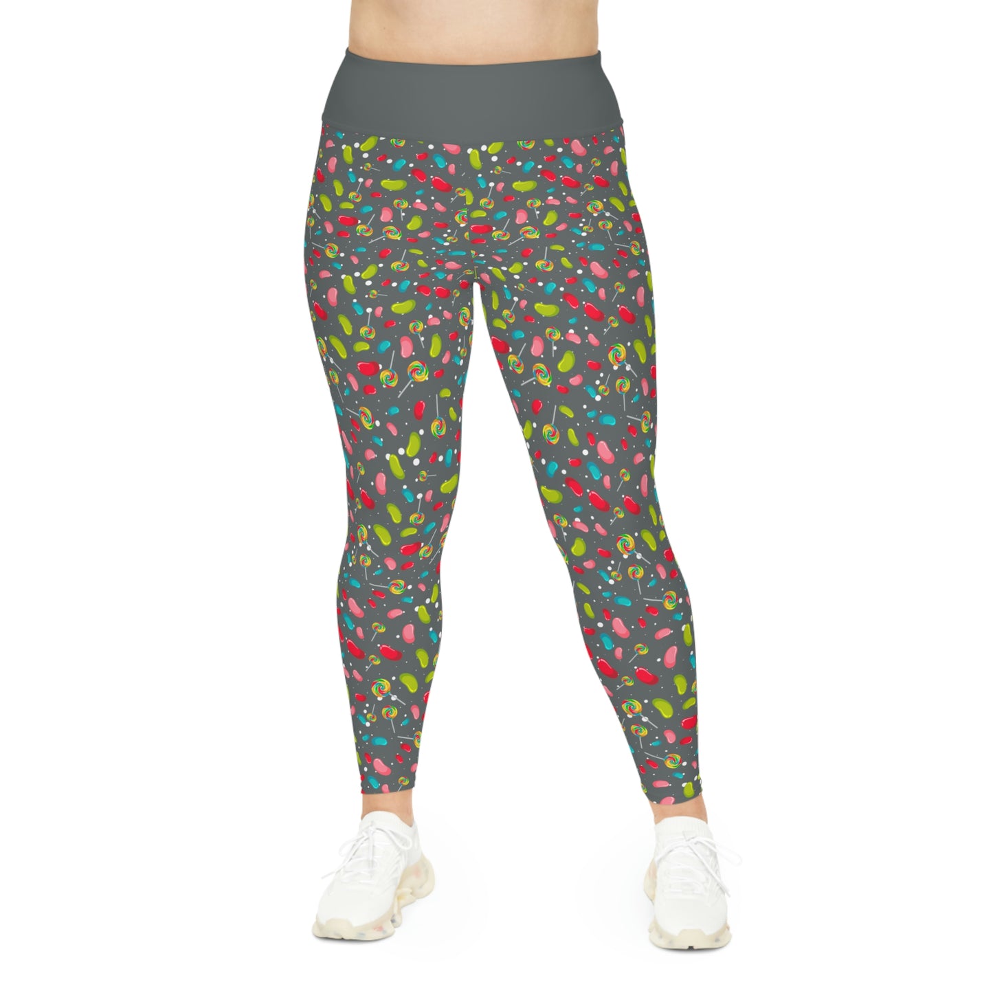 Candy Summer Plus Size Leggings One of a Kind Gift - Unique Workout Activewear tights for Mom fitness, Mothers Day, Girlfriend Christmas Gift