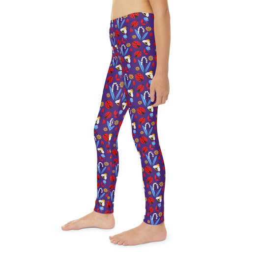 Ladybug Cute Summer Youth Leggings, One of a Kind Gift - Workout Activewear tights for kids, Granddaughter, Niece  Christmas Gift
