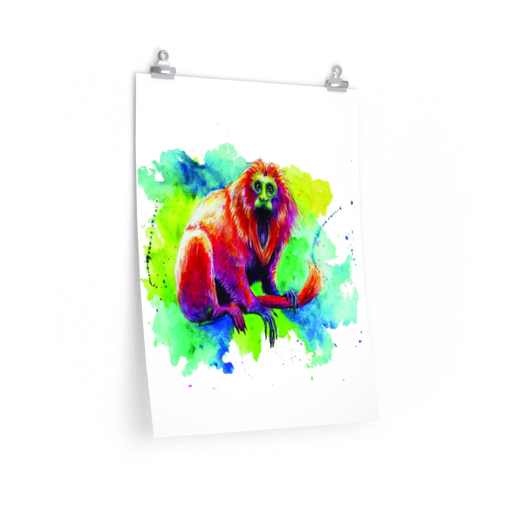 Monkey Watercolor Premium Matte vertical posters print