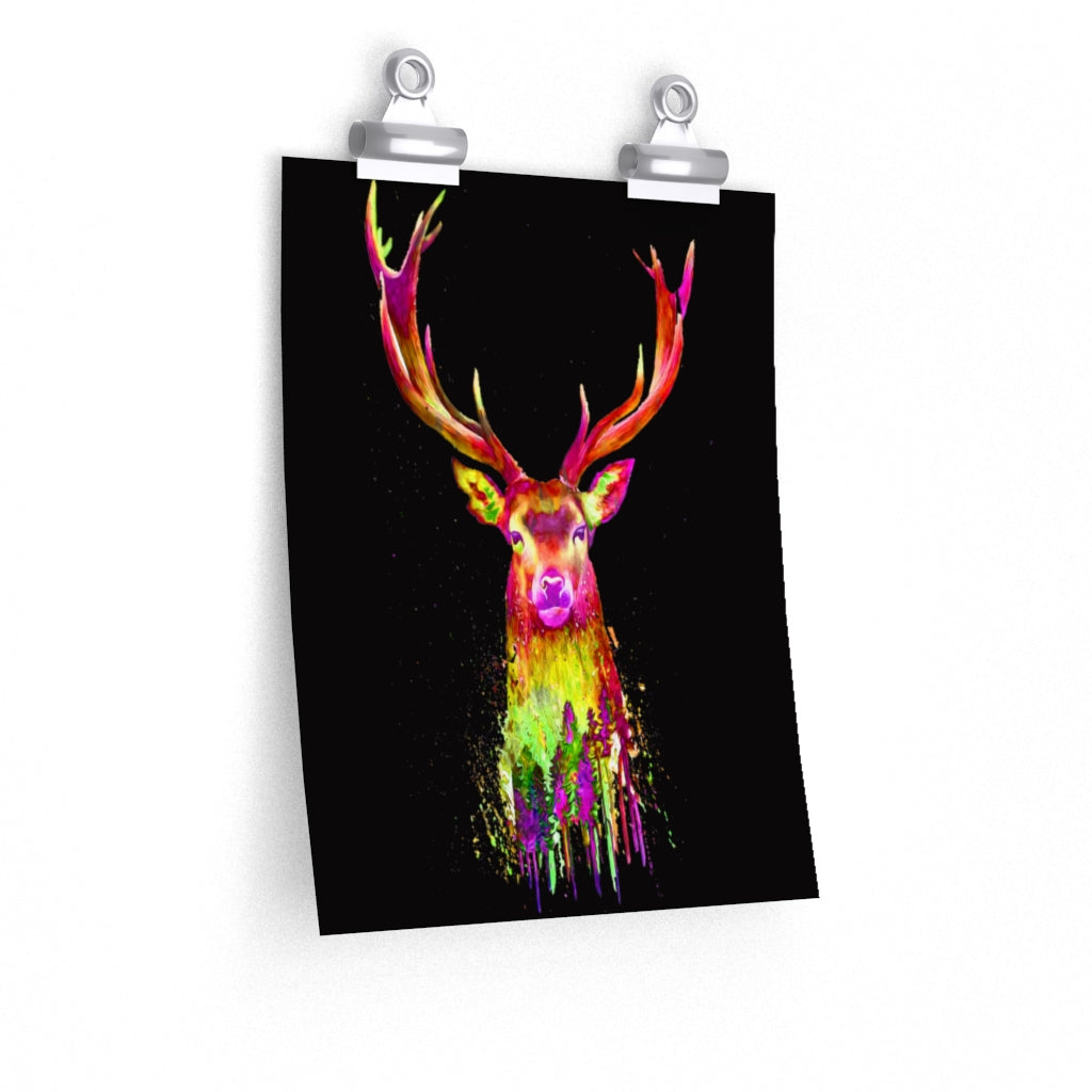 Deer Watercolor Premium Matte vertical posters print