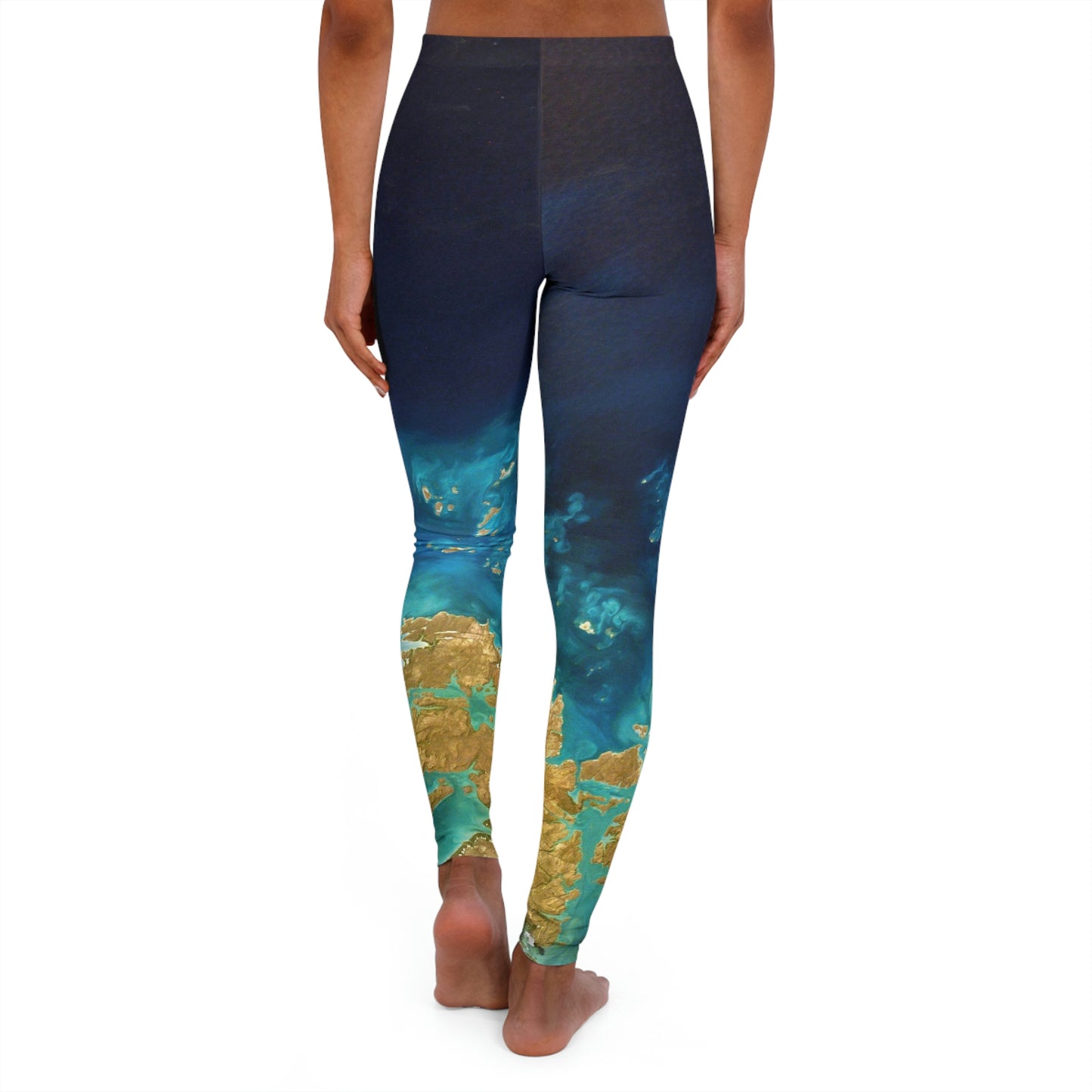 Earth Women's Spandex Leggings,Abstract floral Pattern Plus Size Leggings, Turqoise teal leggings, marble style leggings,Abstract Leggings, Spandex Leggings