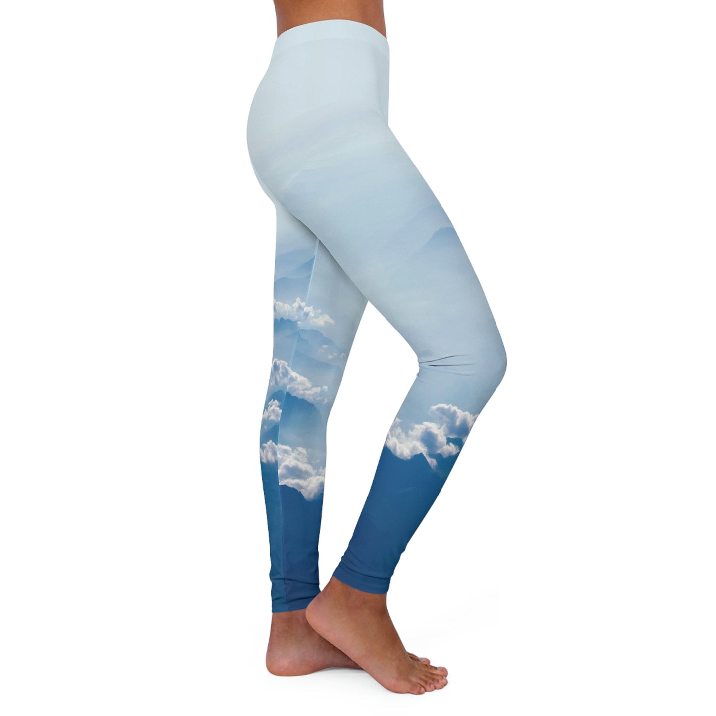 Blue Clouds Galaxy Women's Leggings One of a Kind Gift - Unique Workout Activewear tights for Mom fitness, Mothers Day, Girlfriend Christmas Gift