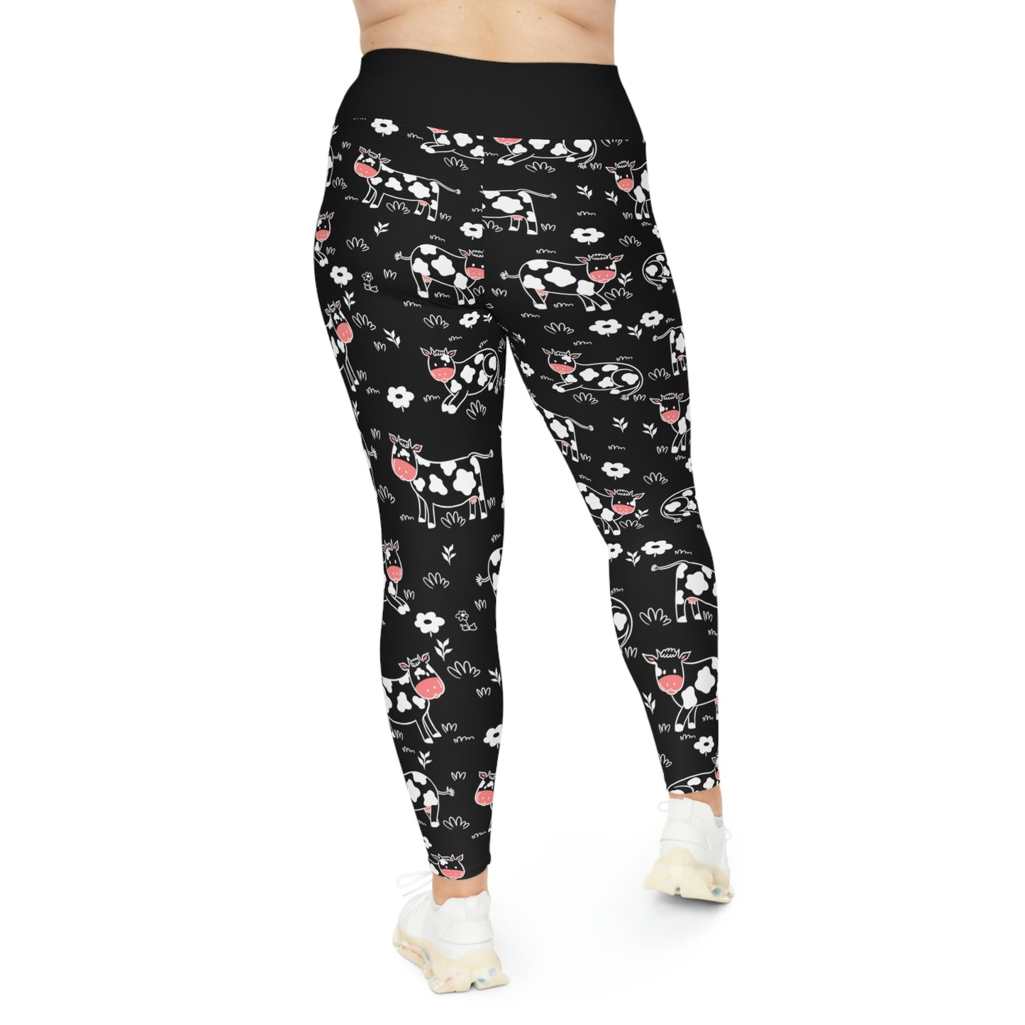 Cow Farm Animals Plus Size Leggings One of a Kind Unique Workout Activewear tights for Mom fitness, Mothers Day, Girlfriend Christmas Gift