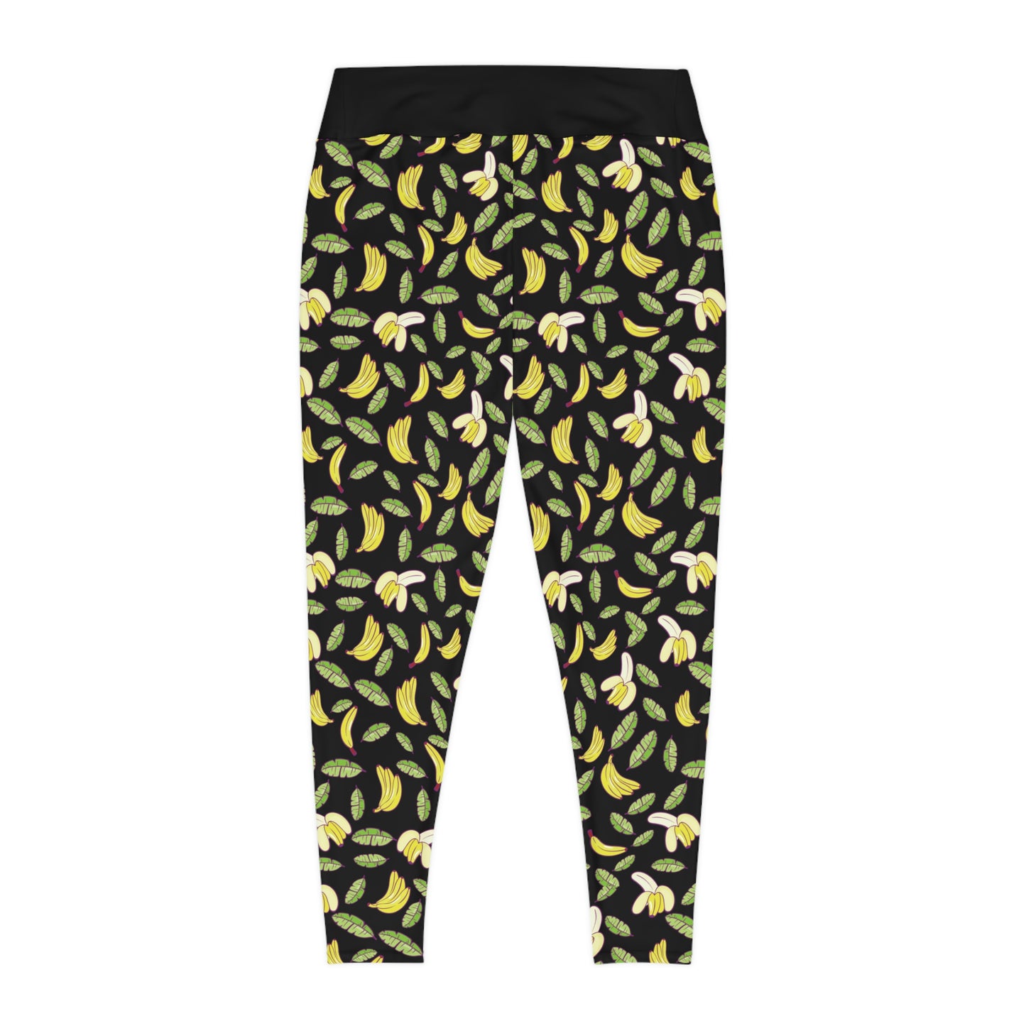 Banana Fruit Plus Size Leggings One of a Kind Gift - Unique Workout Activewear tights for Mom fitness, Mothers Day, Girlfriend Christmas Gift
