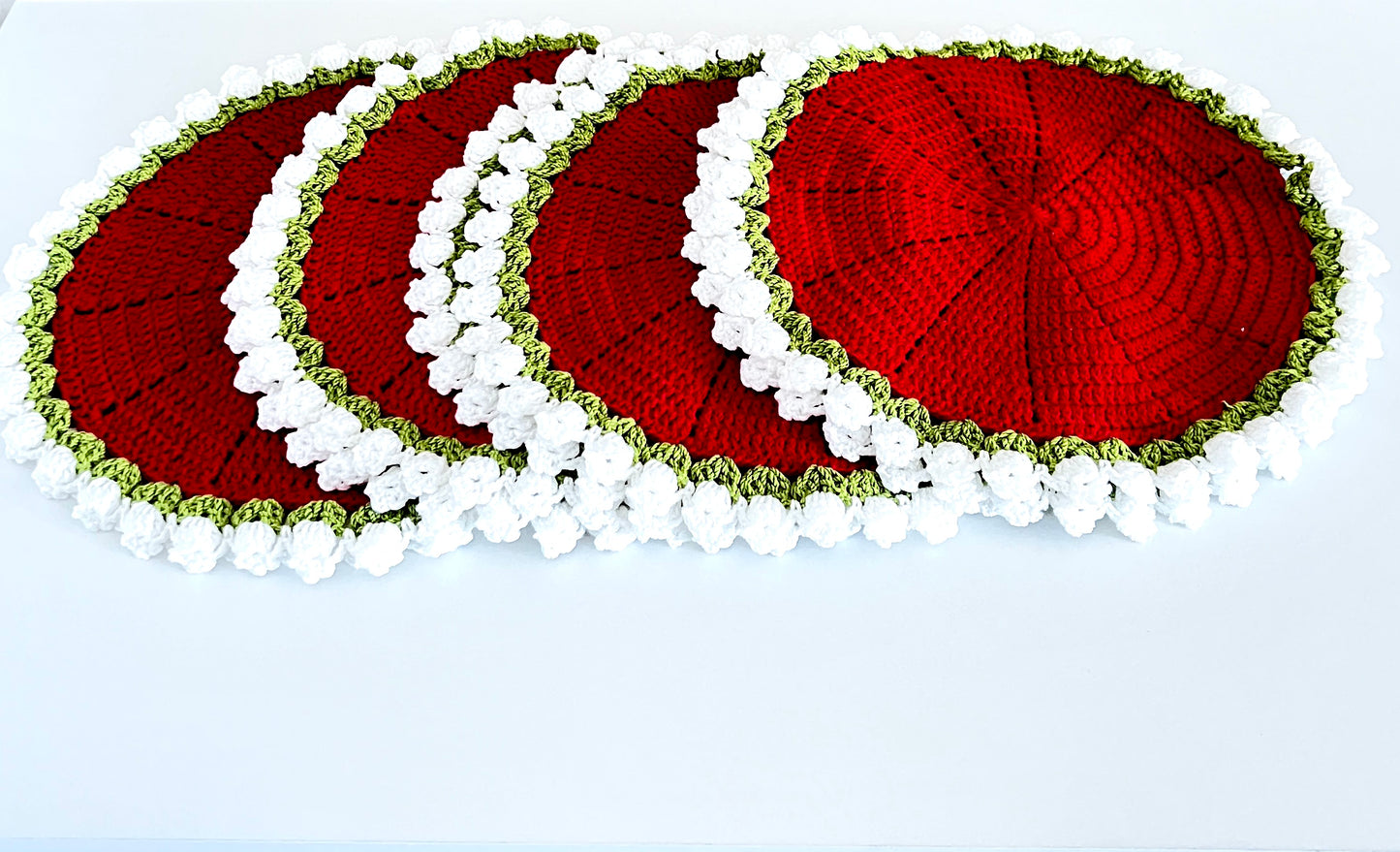Cotton Crochet table placemat, round placemat, Placemat on the table, under the plate