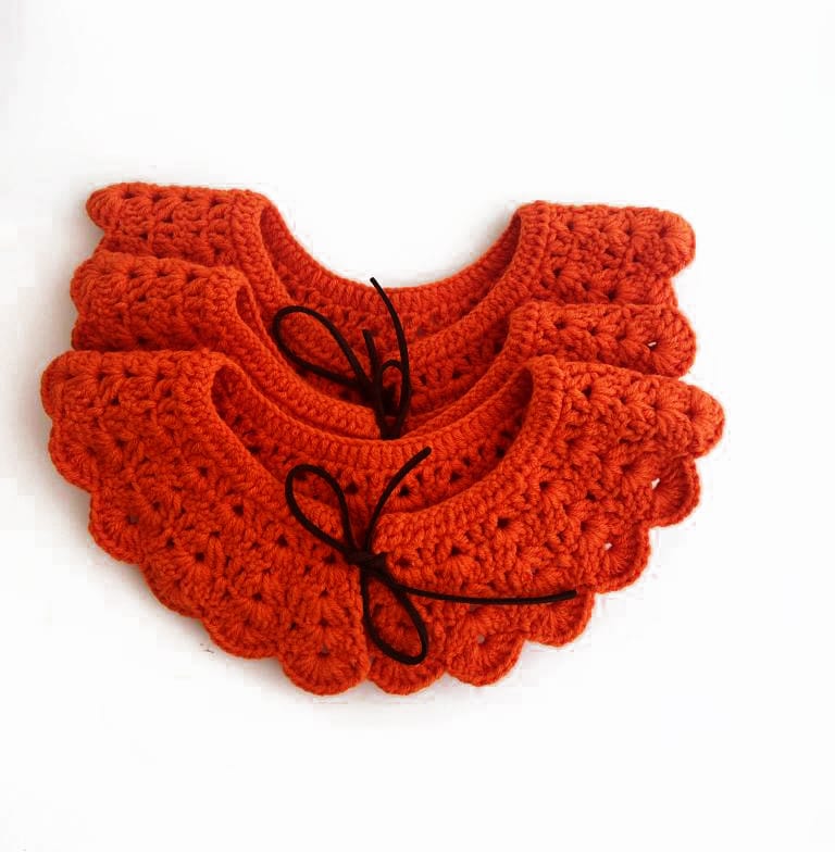 Pumpkin Peter Pan Collar / Crochet Vintage Collar / Baby Crochet Collar / Toddler Vintage Collar / Child Vintage Collar