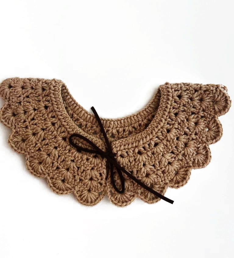 Beige Peter Pan Collar / Crochet Vintage Collar / Baby Crochet Collar / Toddler Vintage Collar / Child Vintage Collar