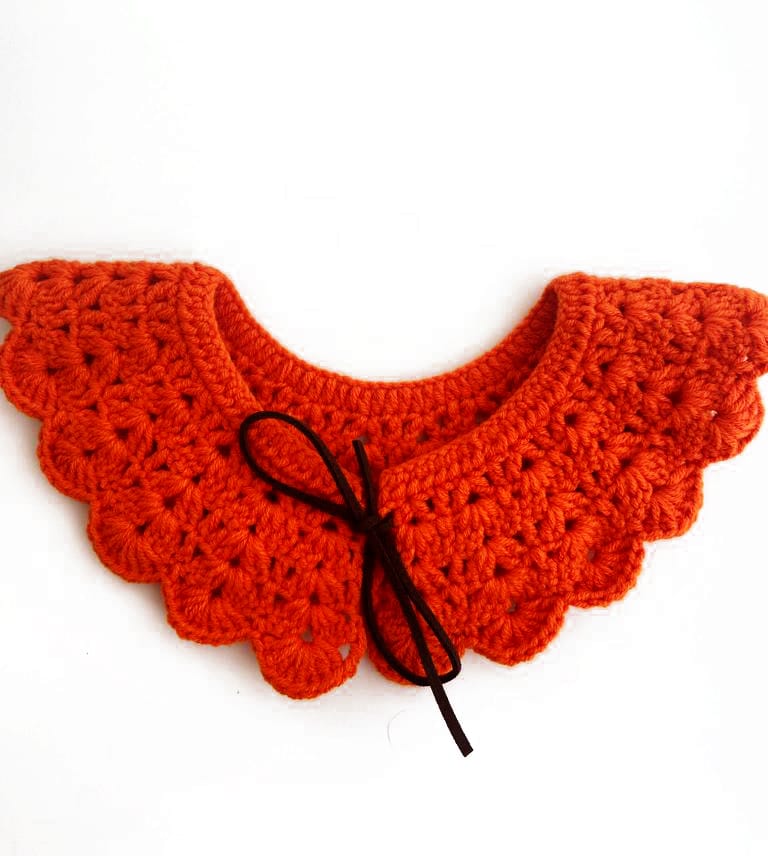 Pumpkin Peter Pan Collar / Crochet Vintage Collar / Baby Crochet Collar / Toddler Vintage Collar / Child Vintage Collar