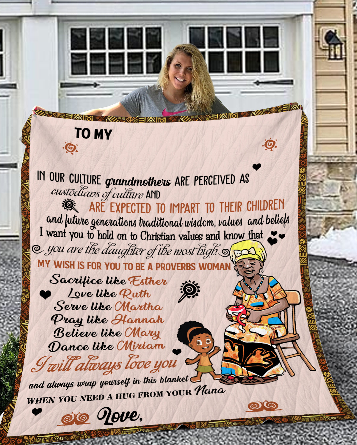 Granddaughter Velveteen Plush Blanket (From grandmother)