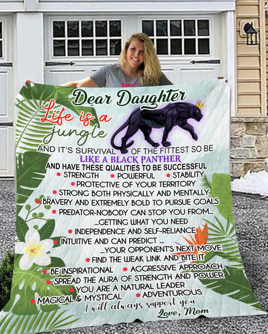 Be like a Black Panther Velveteen Plush Blanket (Daughter from Mom)