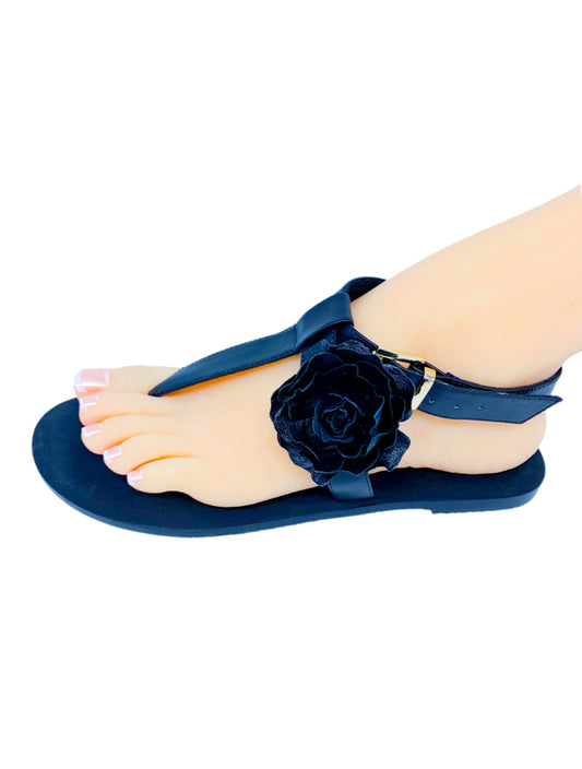 Black Leather Shoe Clips